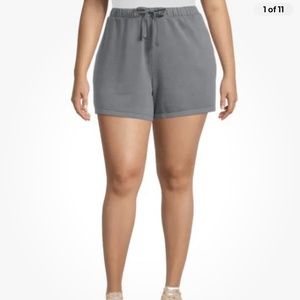 Terra and Sky Women’s Plus Size Slate Gray Terry Cloth Shorts 3X (24W-26W) NEW